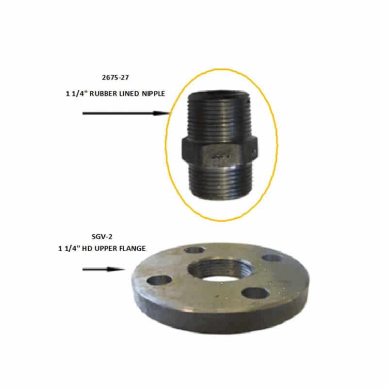 2675-27- 1 1/4" Rubber Lined Hex Nipple - Image 3